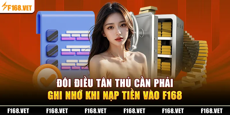Đôi điều tân thủ cần phải ghi nhớ khi nạp tiền vào F168